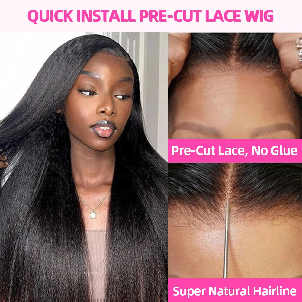 Yaki Straight - Glueless HD Lace Front Ready To Wear And Go Human Hair Wig