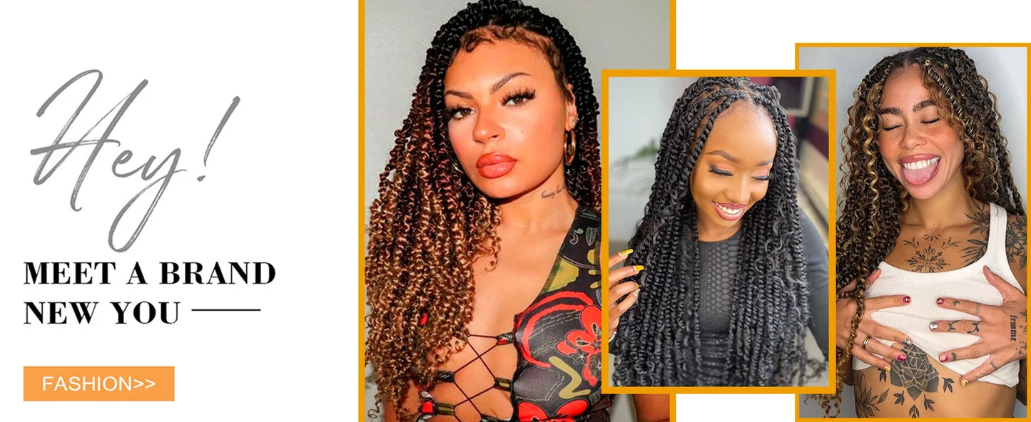 Pre-twisted Passion Twist Synthetic Crochet Hair - 8" Pre-looped