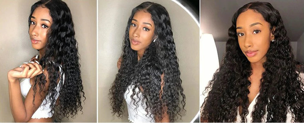 Peruvian Water Wave - 13x6 Transparent Lace Front Human Hair Glueless Wig