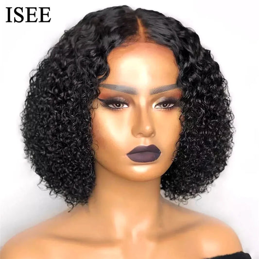 Curly Bob V Part Human Hair Wig