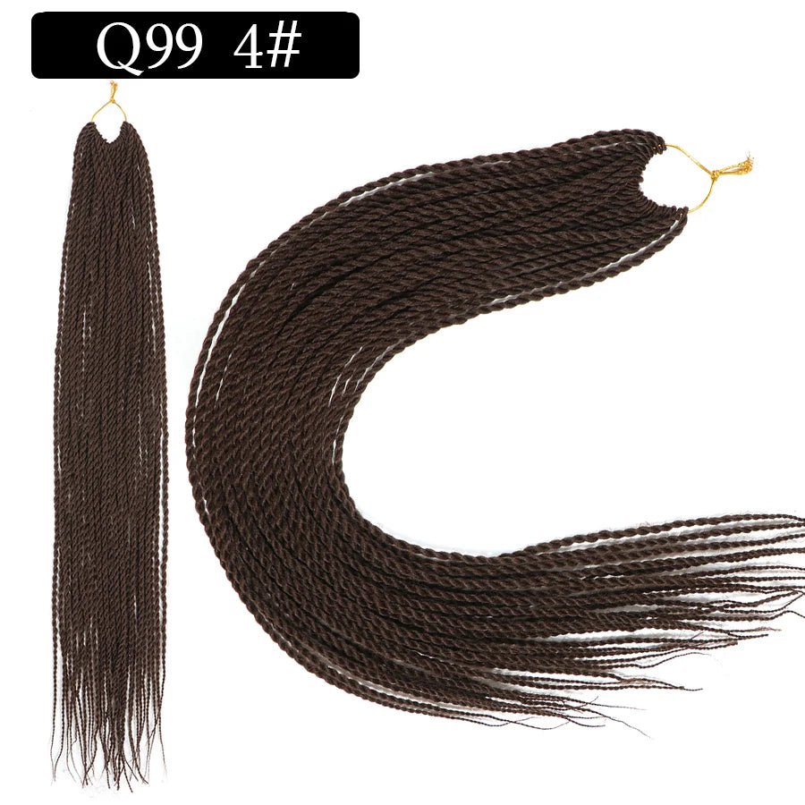 24 Inch Senegalese Twist Synthetic Crochet Braids - Various Colors Available