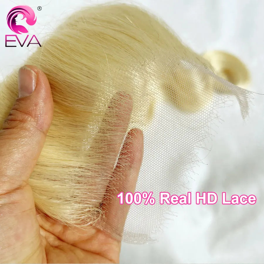 Pre Plucked Small Knots #613 Blonde HD Lace Frontal  & Closure - Human Hair