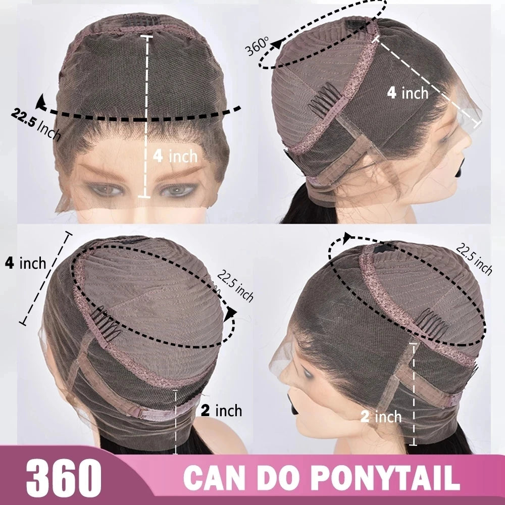 Loose Wave Transparent PrePlucked Lace Front Glueless Human Princess Hair Wig