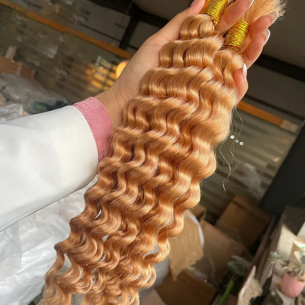 Deep Wave Bulk Human Hair for Braiding - Various Colors Available