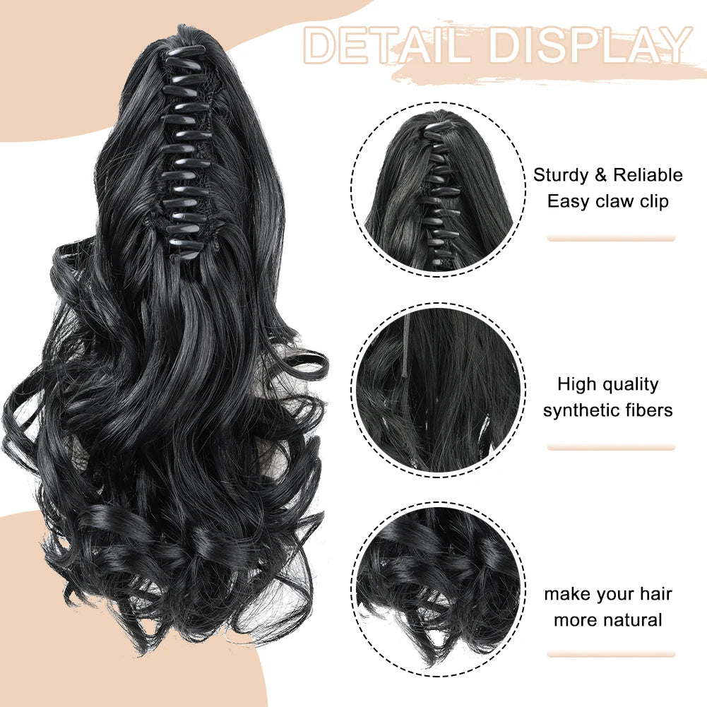 Short Synthetic Curly Claw Clip On Ponytails