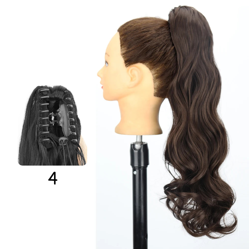 Synthetic 24" Long Wavy Claw Clip On Ponytail