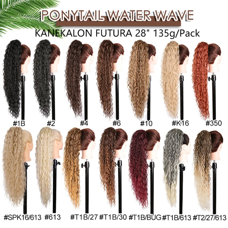 Long Synthetic Clip In Drawstring Ponytails - Various Options Available