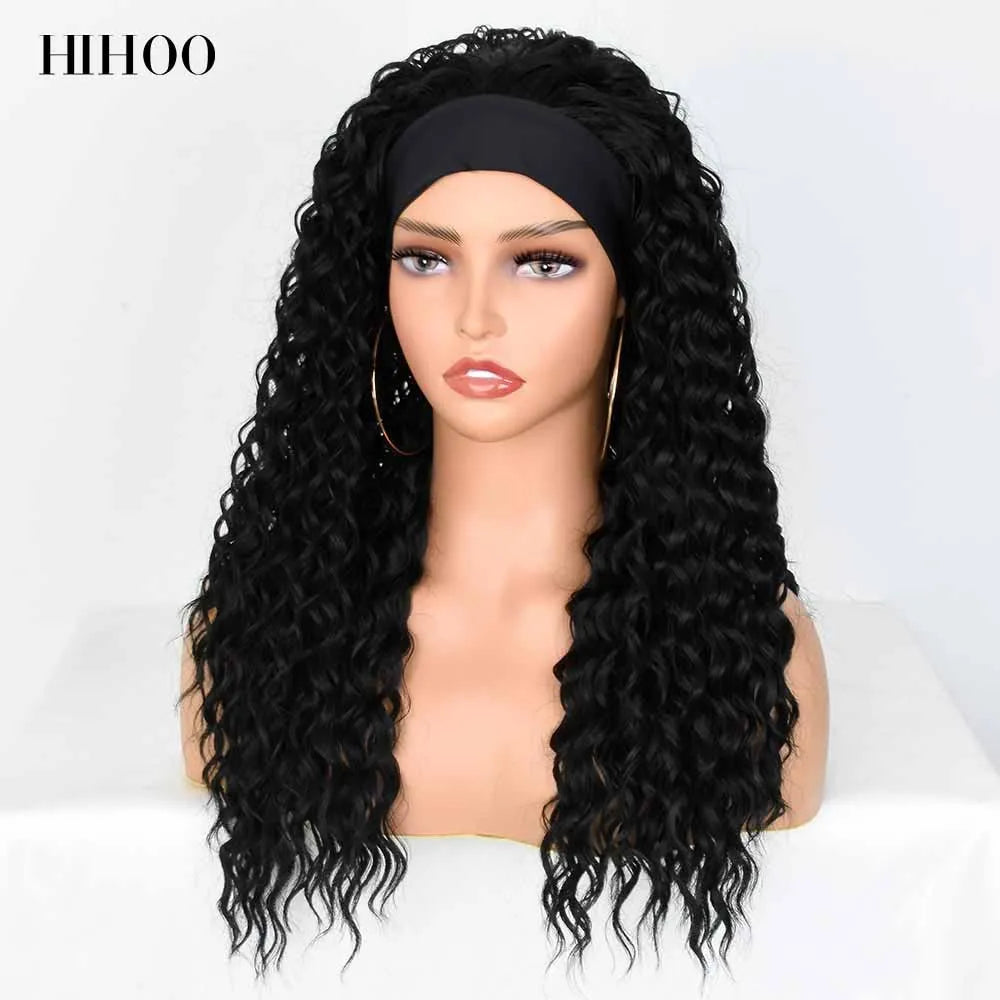 Synthetic Deep Water Wave  Headband Wig - Various Colors Available