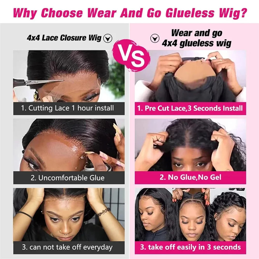 Kinky Curly Bob - Glueless Pre-plucked Lace Human Hair Ready To Go Wig