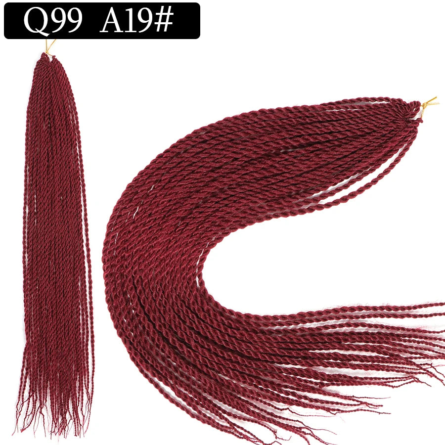 24 Inch Senegalese Twist Synthetic Crochet Braids - Various Colors Available