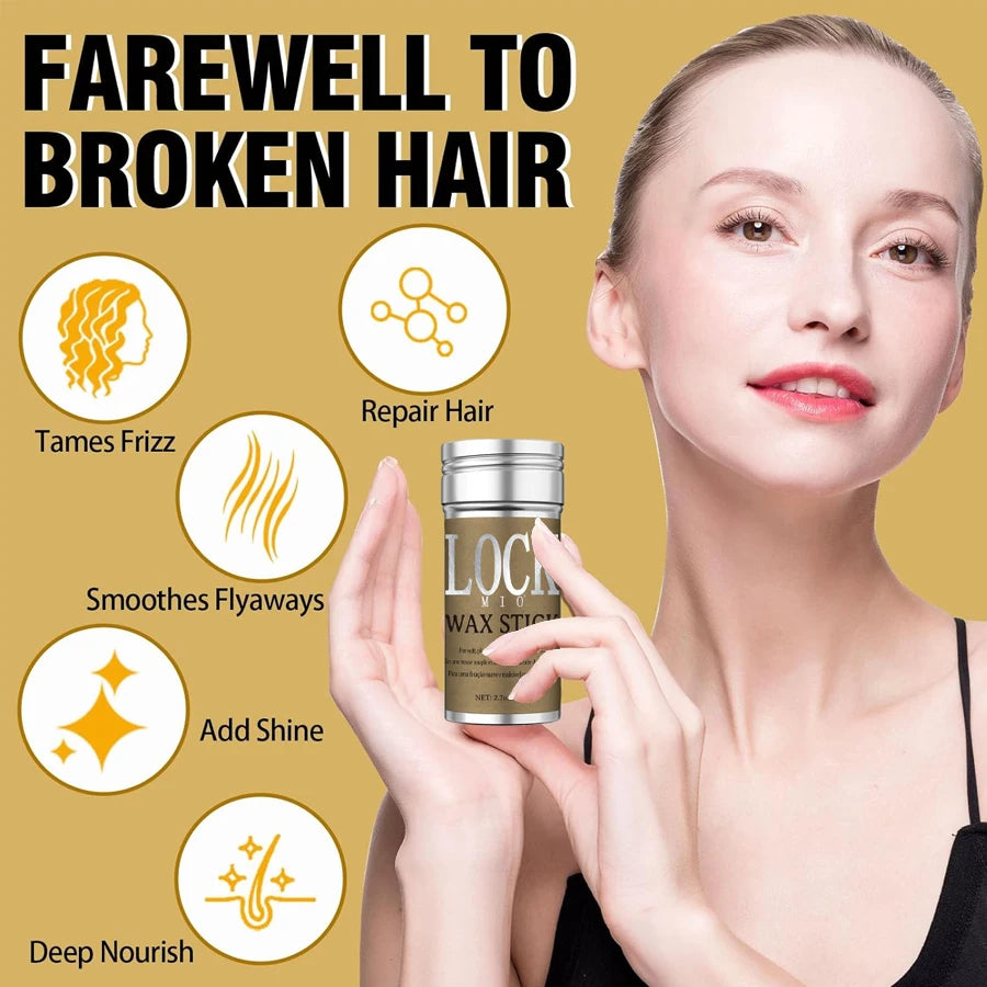 LOCKMIO Hair Styling Wax Stick; Long Lasting Hold Pomade