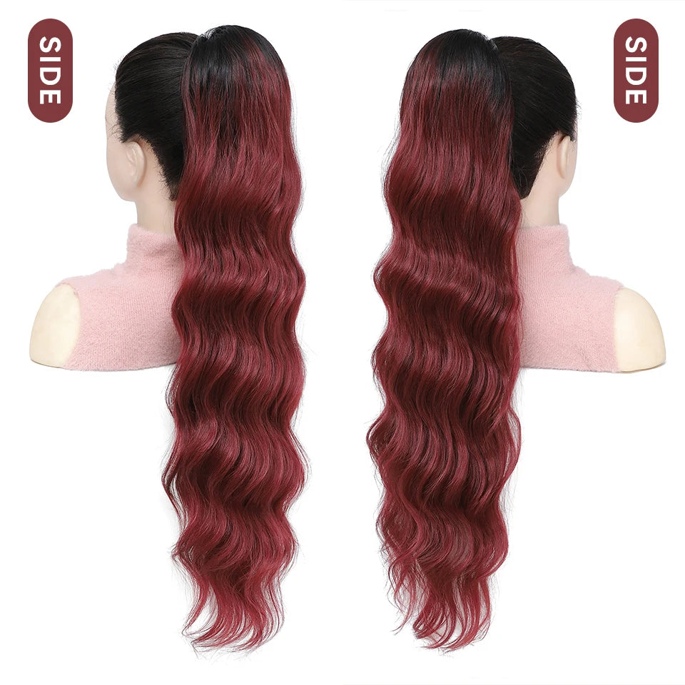 28 Inch Body Wave Drawstring Synthetic Ponytail