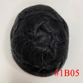 Straight or Wave Mono PU Men's 6inch Natural Human Hair Prosthesis Toupee/Hair Systems - Various Options Available