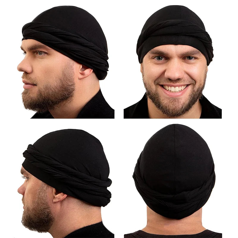 Elastic Men's Turban Hat/Scarf  - Various Colors Available