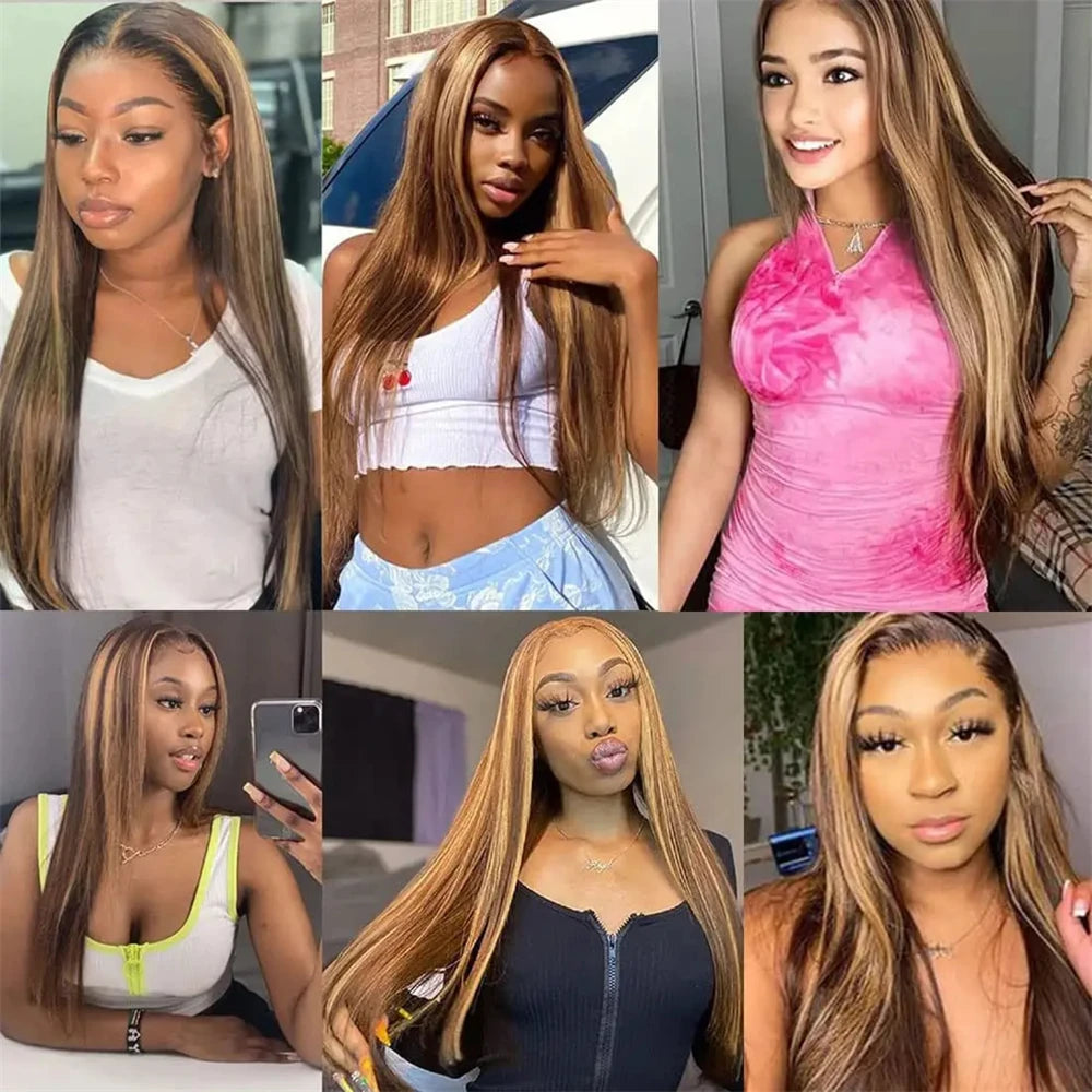 Highlight Straight Human Hair Bundles P4/27 Colored Ombre