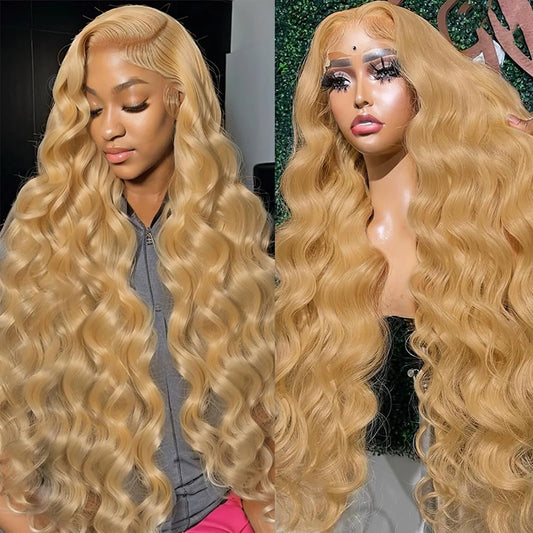 Body Wave Honey Blonde Human Hair HD Lace Frontal Wig