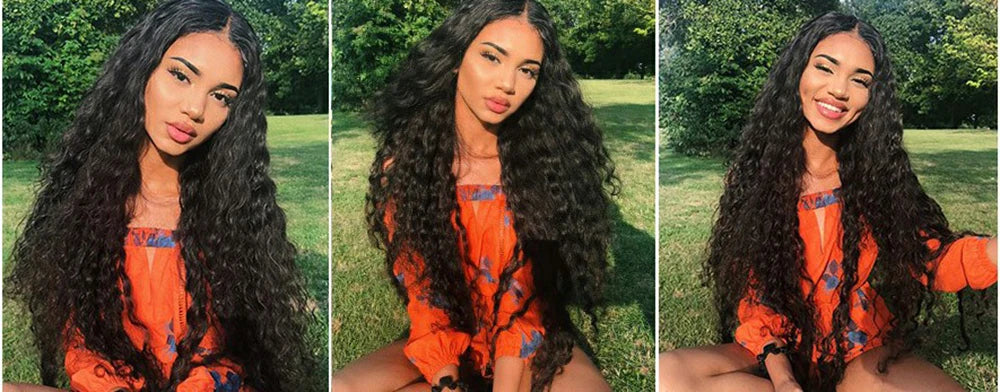 Peruvian Water Wave - 13x6 Transparent Lace Front Human Hair Glueless Wig