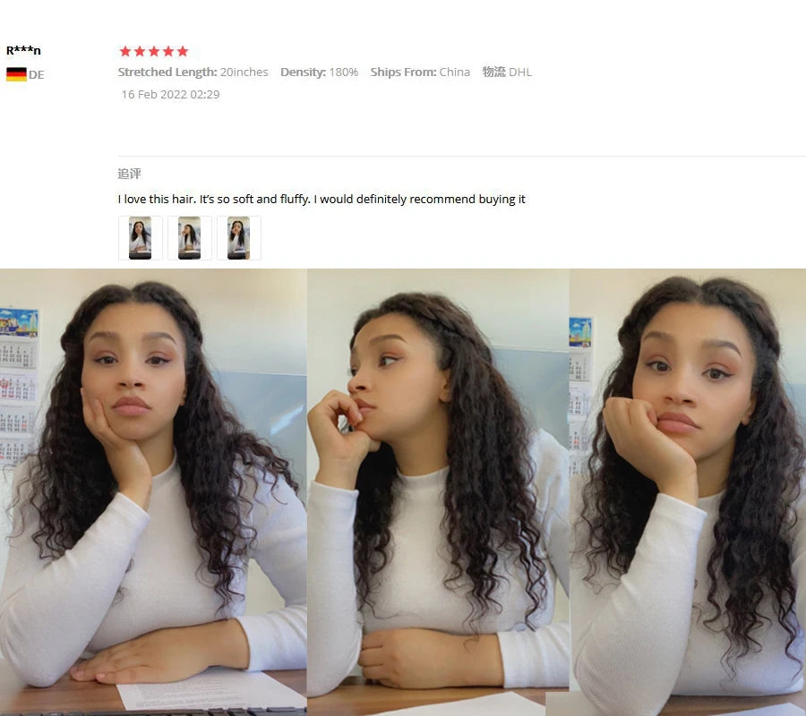 Deep Wave U Part Human Hair Wig