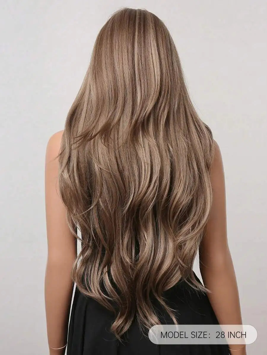Long Curly Wavy Heat Resistant Synthetic Wigs With Bangs - Various Colors Available