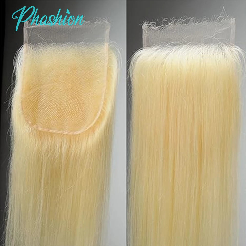 Swiss Closure or HD Lace Frontal 613 Blonde Silky Straight 100% Human Hair