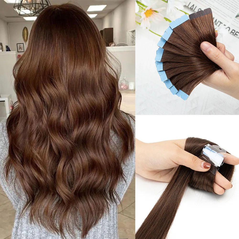 Mini Straight Invisible Seamless Double Sided Human Hair Tape Ins