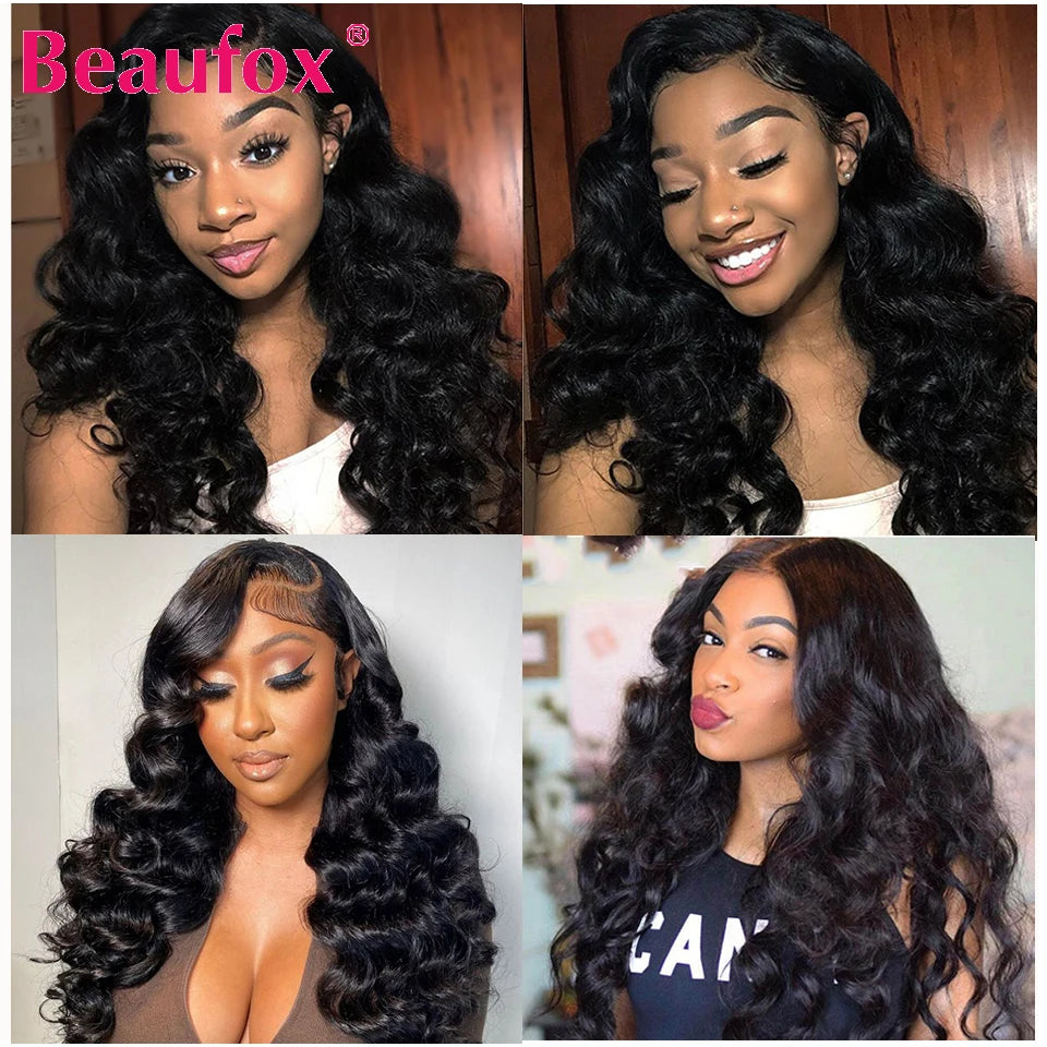 Loose Wave Human Hair Bundles With Lace Closure - Various Lengths