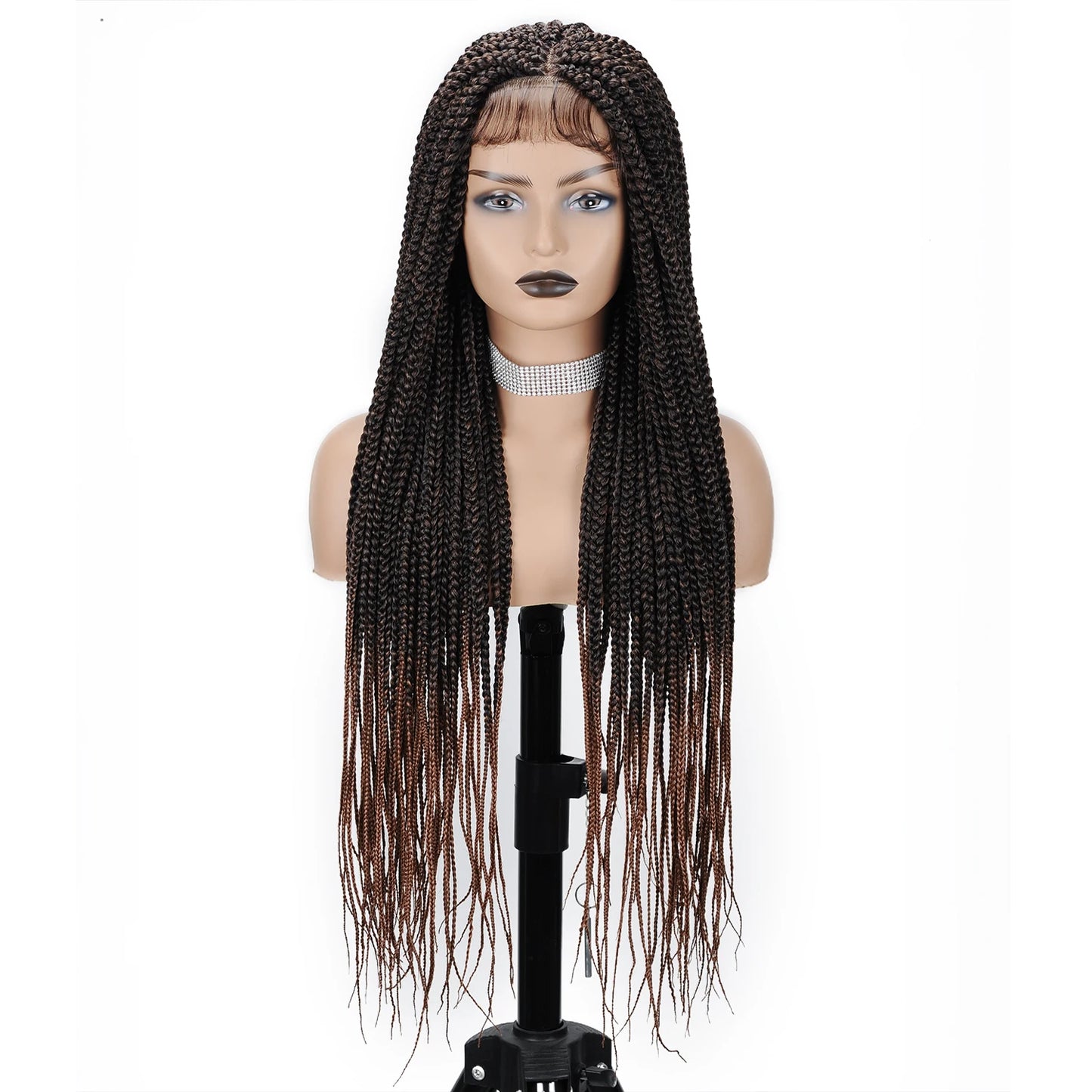 36" Synthetic Lace Front Knotless Box Braided Synthetic Wigs