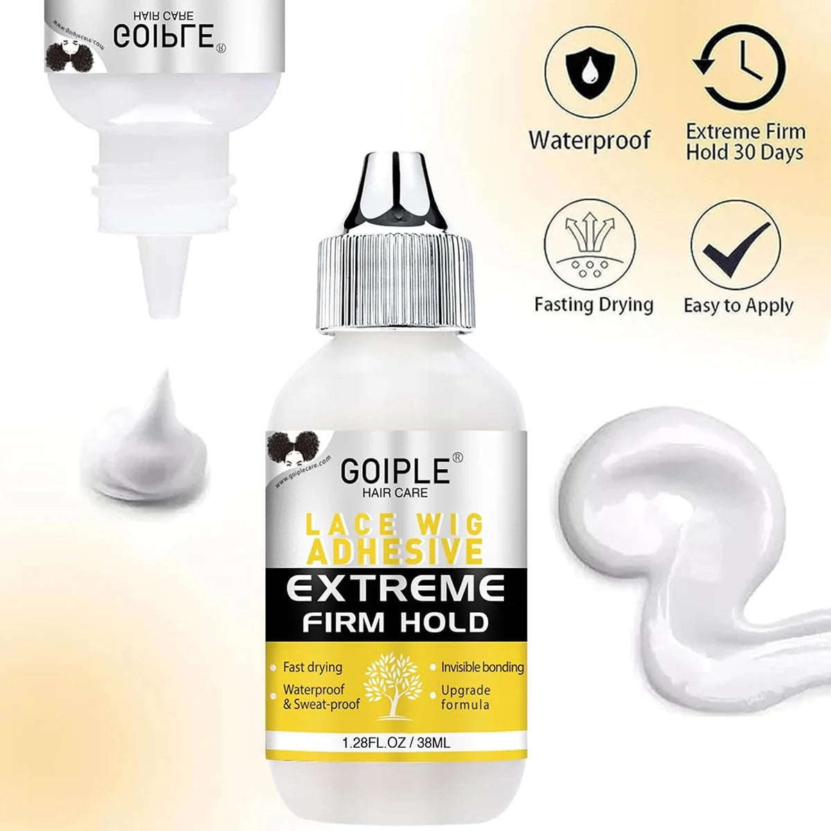 GOIPLE 12pcs Wig Installation Kit Set -  Waterproof Adhesive Wig Glue and Remover, Melting Holding Spray for Lace Front Styling