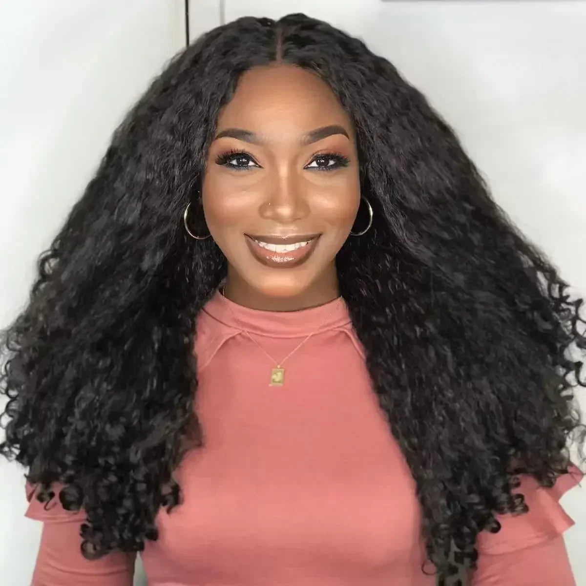 Kinky Curly V Part Synthetic Wig