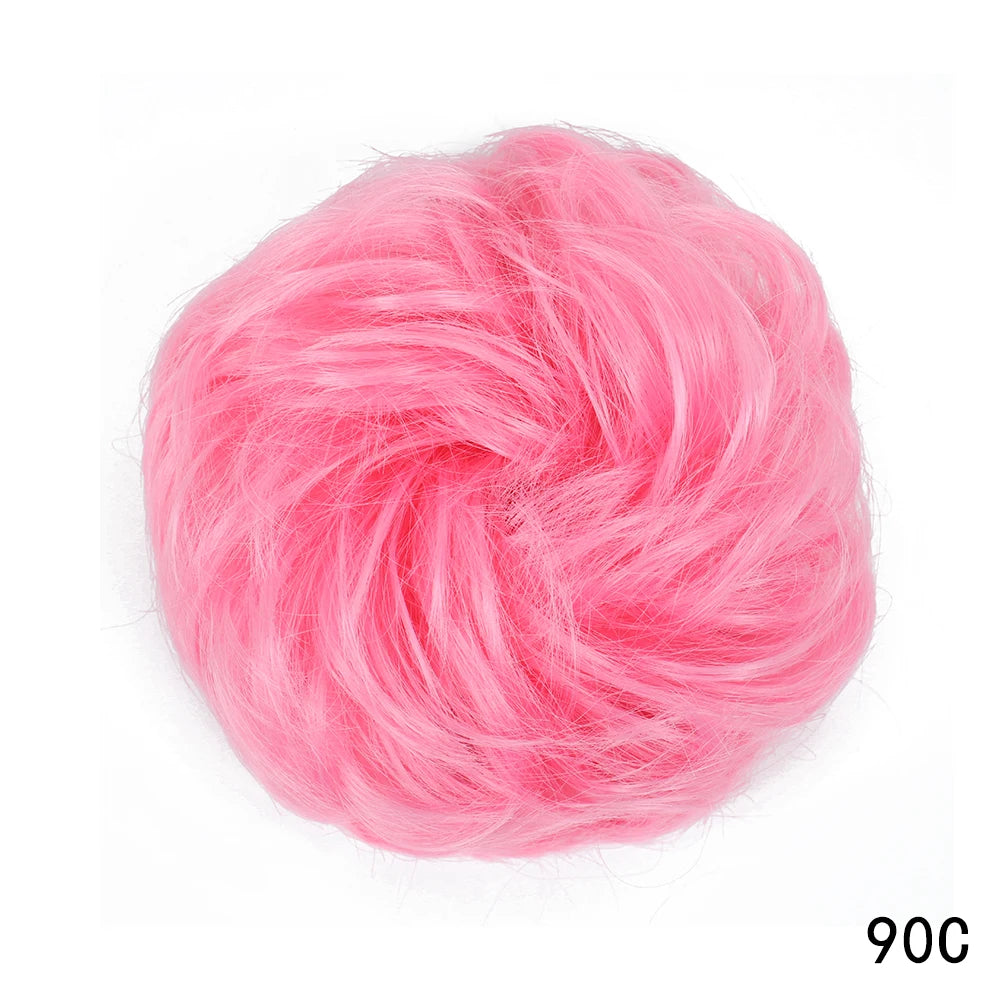 Synthetic Culrly Messy Ponytail Updo Bun with Elastic Band/Scrunchy
