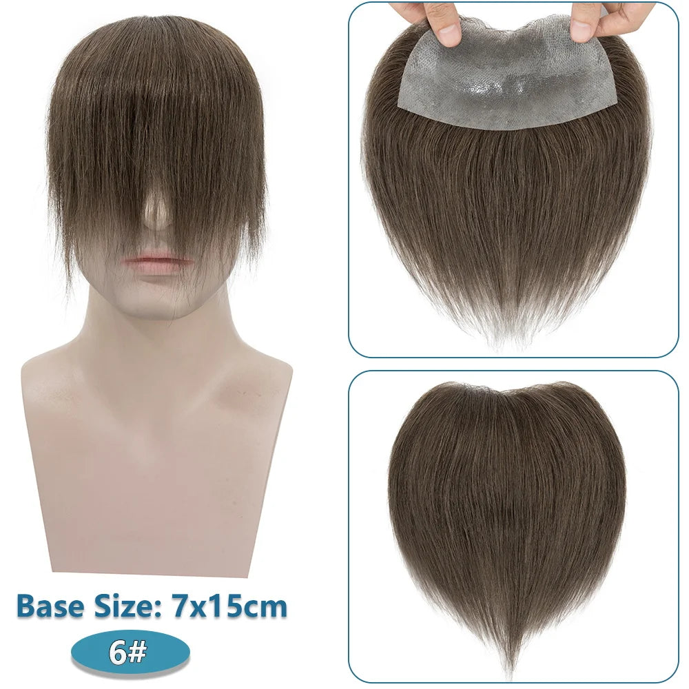 7X15cm Frontal - Straight Human Hair Replacement Topper - Various Options Available