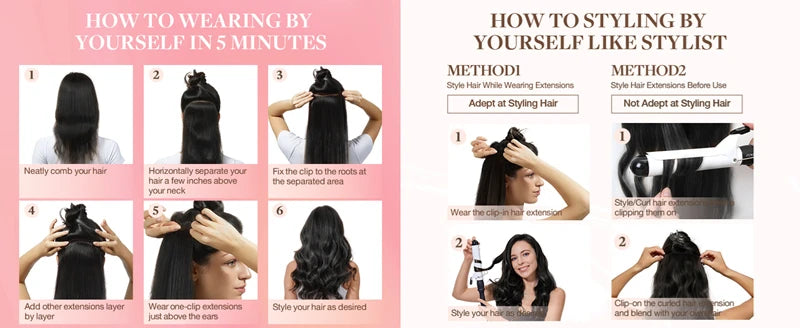 Deep Wave Brazilian Human Hair Clip Ins