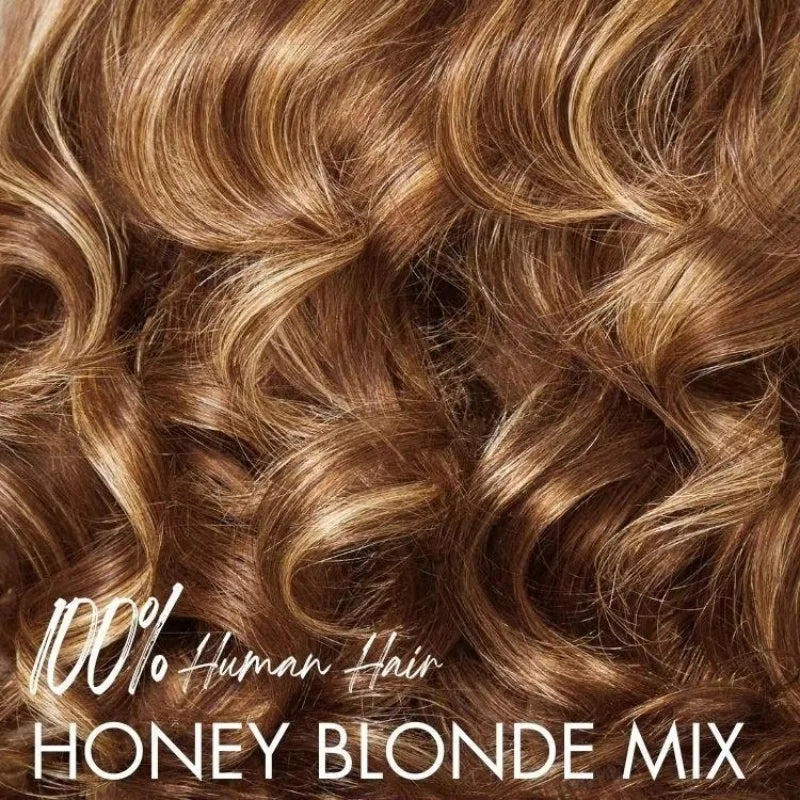 Short Body Wave Honey Blonde Highlight Lace Front Bob Glueless Human Hair Wig