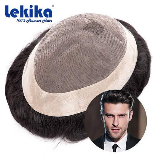 Human Hair Prosthesis Toupee/Hair Replacement Systems Large Sizes (8X11 & 9X11) 130% Density 6" - Various Options Available