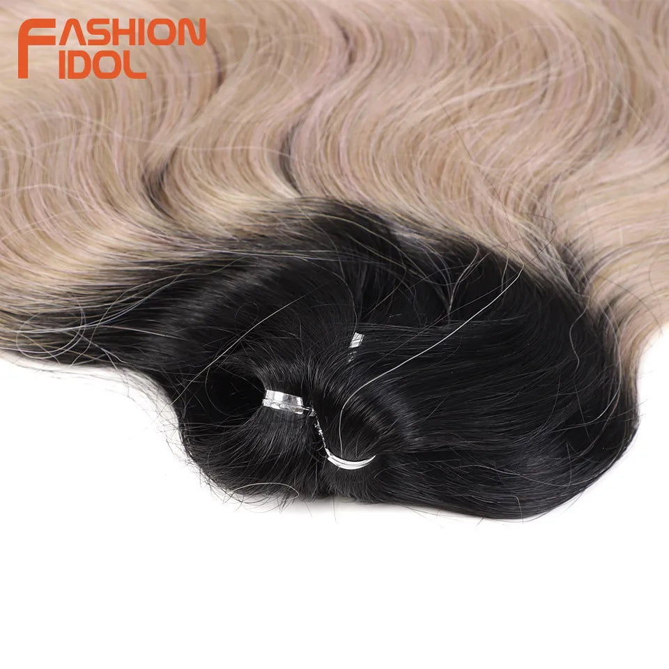 Ombre Body Wave Crochet Hair 24 Inch Long Synthetic Hair - Various Colors Available