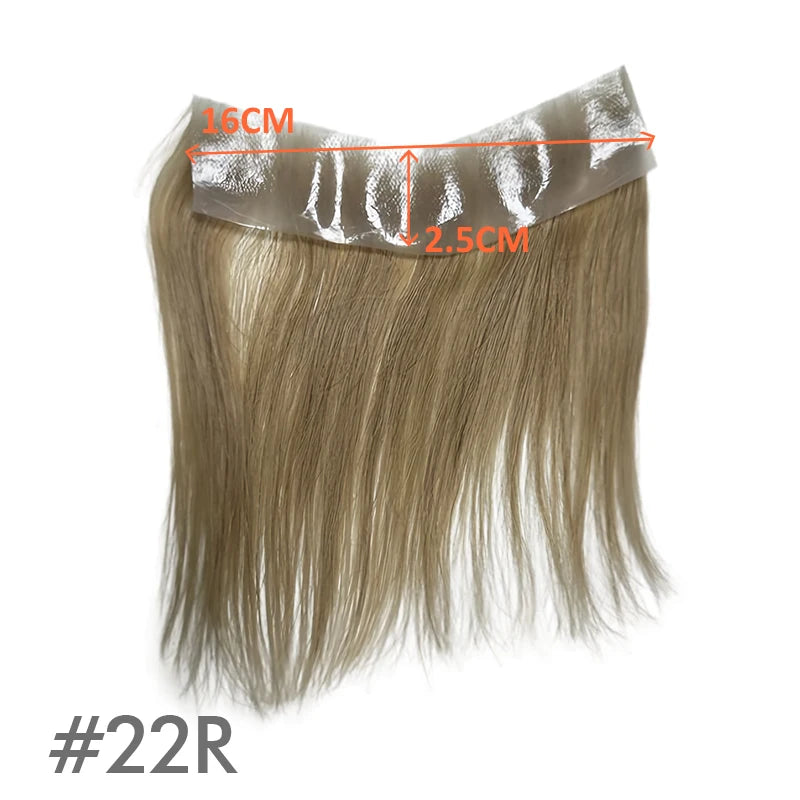 Straight 100% Human Remy Hair V Style Thin Skin Full PU Men's Capillary Prosthesis Frontal - Various Options Available