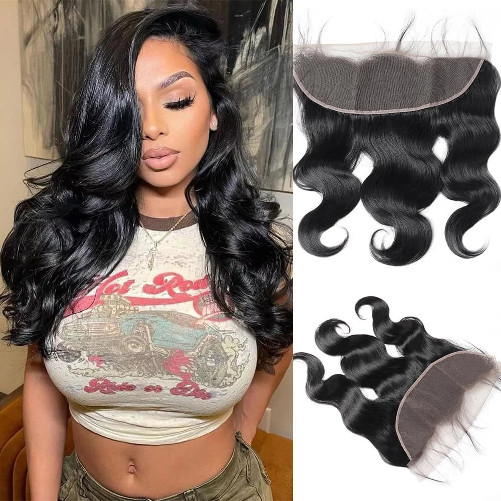 Body Wave Brazilian Remy Pre Plucked 100% Human Hair Lace Frontal or Closures