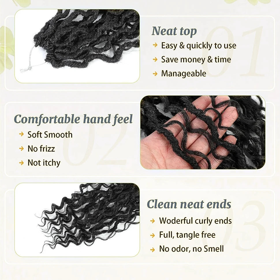 Faux Goddess Locs Synthetic Crochet Hair - Pre Looped
