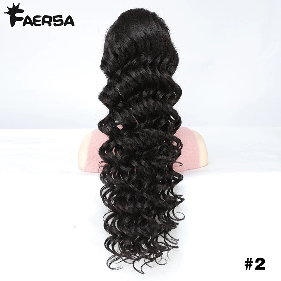 24inch Synthetic Drawstring Curly Ponytail With secure Clip
