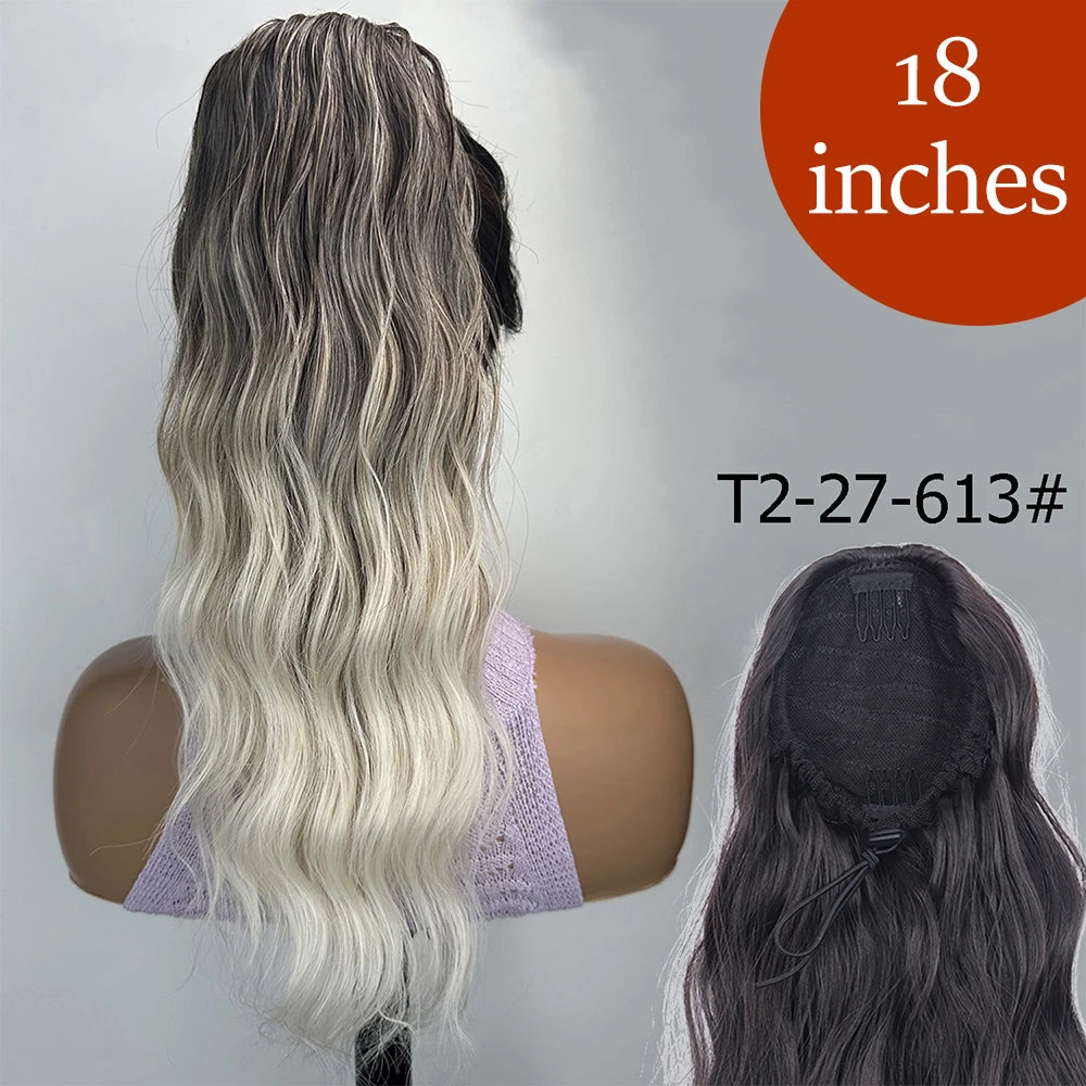 Synthetic Long Straight Claw Clip On 24Inch Ponytail
