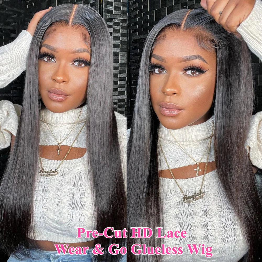 Brazilian Remy Straight - Glueless Human Hair Ready to Wear Wig