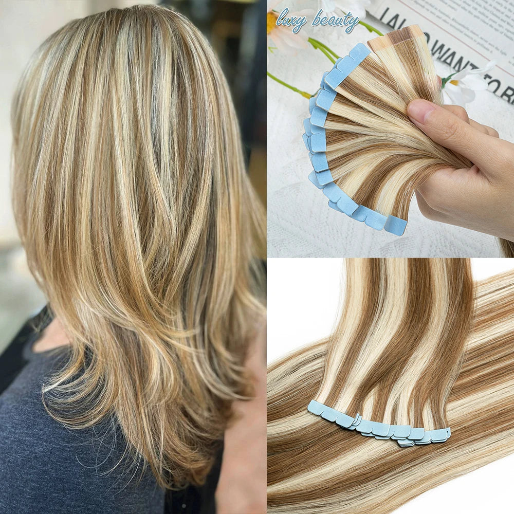 Mini Straight Invisible Seamless Double Sided Human Hair Tape Ins