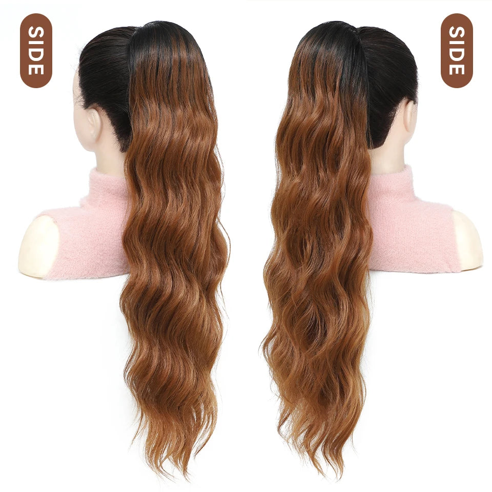 28 Inch Body Wave Drawstring Synthetic Ponytail