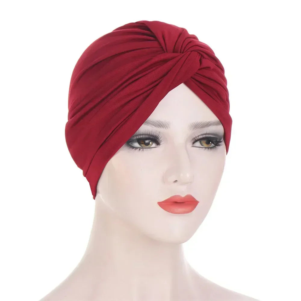 Women's Pleated Turbans in Various Colors