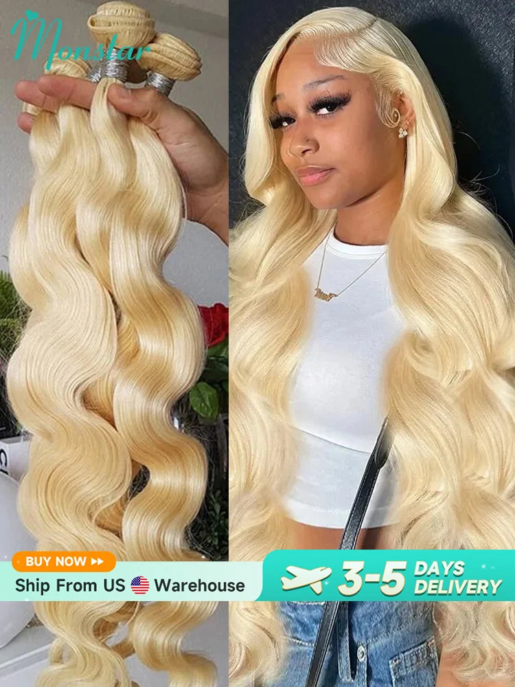 613 Blonde Body Wave Remy Human Hair - Various Lengths