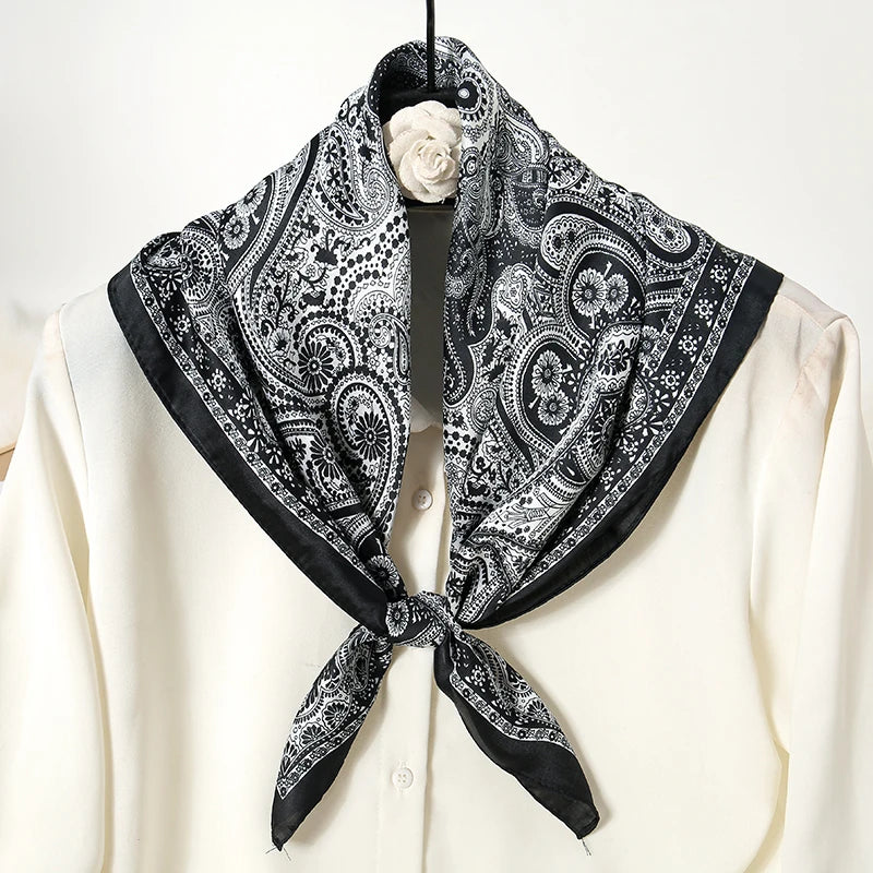 Luxury Print Satin Silk Square Scarfs