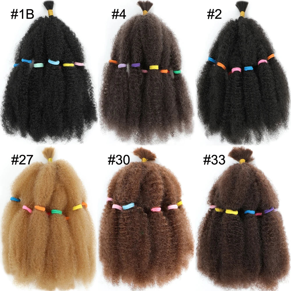 Afro Kinky Curly Marley Synthetic 12inch Hair - Various Colors Available