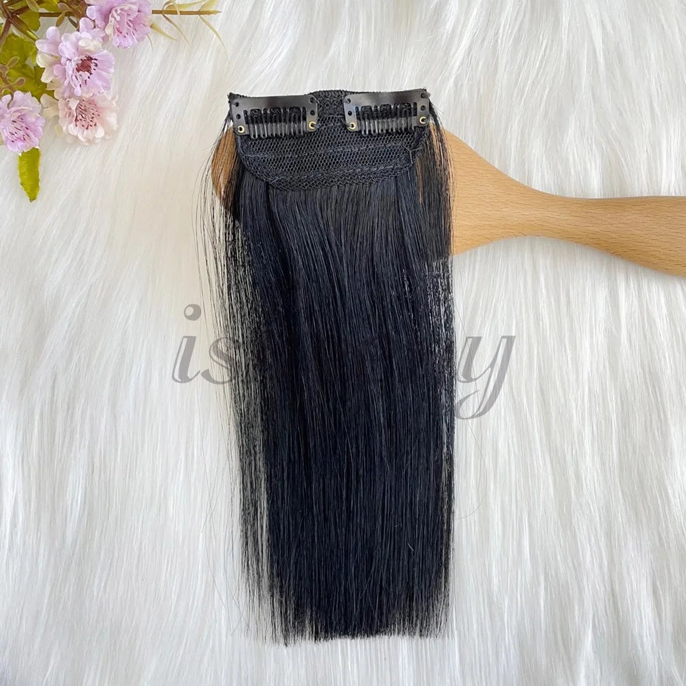 Real Remy Human Hair Clip-In Extensions - Short, Straight Hair Invisible Hairpin Adds Volume & Hides Thinning 10cm-30cm