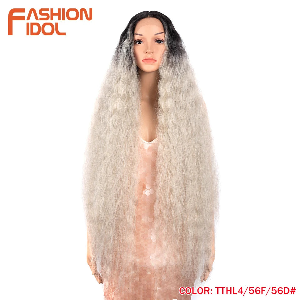 Water Wave 42 Inch Lace Front Synthetic Wigs - Various Colors Available