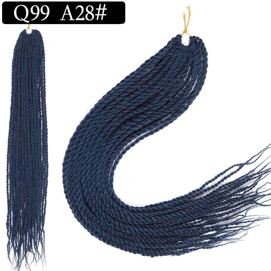 24 Inch Senegalese Twist Synthetic Crochet Braids - Various Colors Available